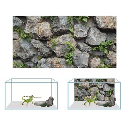 3 Pack Terrarium Background, 36x18 inches Polyester Reptile Background, Cloth Terrarium Background, Tropical Green Tree Fern & Gobi Desert Sunshine Cactus Rock Terrarium Background