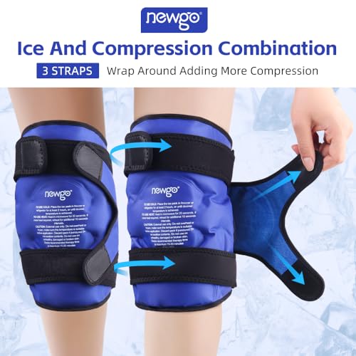 NEWGO Ice Pack for Knees Injuries Reusable, 360° Full Wrap, 2 Pack, Blue - color: Regular Blue 2-pack