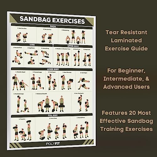 Polyfit Classic Sandbag - Workout Sandbag with 8 Gripping Handles - color: BLACK CAMO, size: Medium (30-75lbs)