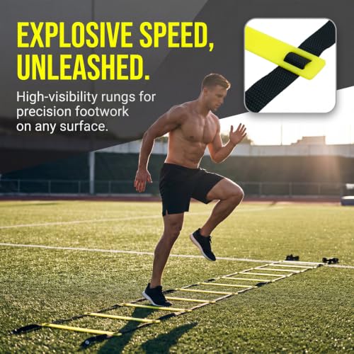20ft Agility Ladder Training Ladder Speed - color: 1 Pack-Yellow