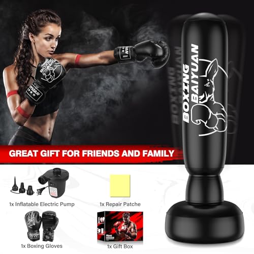 Freestanding Punching Bag for Adults Teens, Thickened Boxing Bag with Stand