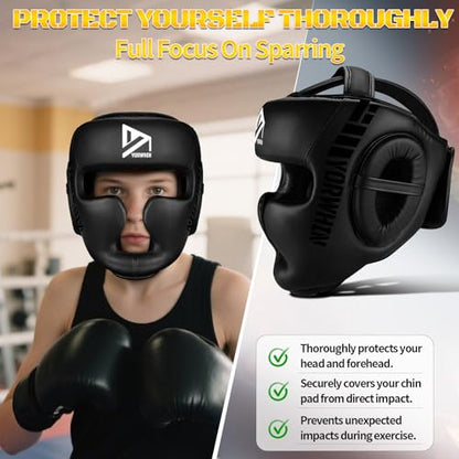 Boxing Headgear for Kids Youth, Boxing Head Sparring Gear MMA Headgear - size: Small