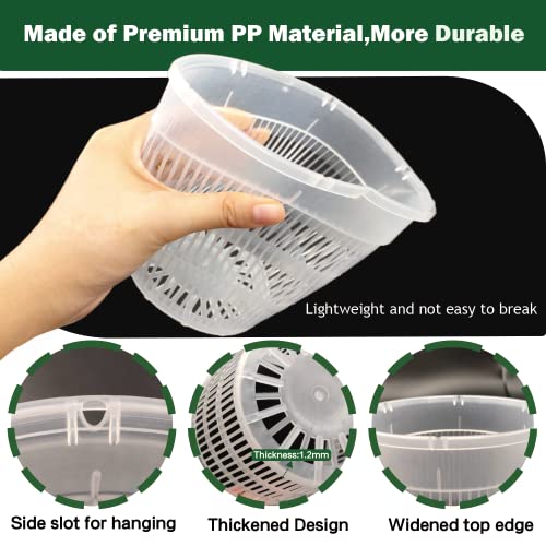 12Pcs Orchid Pot, 3 Each of 4.5, 5.5, 6.3 and 7.5 Inch Orchid Pots with Holes, Clear Plastic Flower Plant Pot Indoor Outdoor Use(3 Each of 4.5,5.5, 6.3,7.5in)