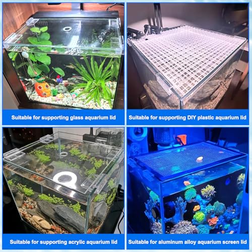 12pcs Transparent Aquarium Lid Clips,Rimless Fish Tank Glass Cover top Support,Aquarium Hood Holder, Aquarium top Clips,fit 8-10mm Thickness Glass - size: 12pcs 8-10mm clips