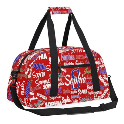 Custom Sports Duffel Bag Boys Personalized Kids Gym Bag, Red - color: Color 1