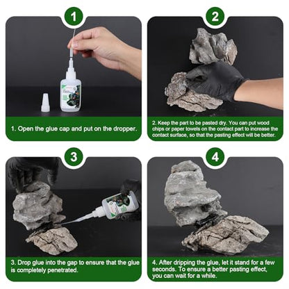 Special Aquarium Liquid Glue for Fish Tank Landscaping, Aquarium Safe Instant Glue for Driftwood, Rocks, Stones,Build Beautiful Waterscapes,Cannot Be Used for Aquatic Plants or Corals