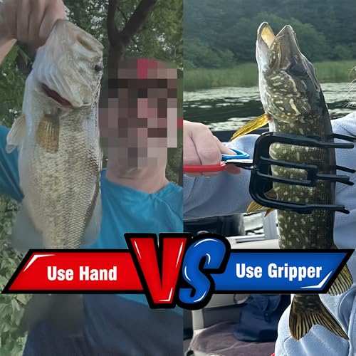 Lemon Sandy 2 PCS Fish Gripper, 3 Claw Fish Grippers for Fishing Pliers, Metal Control, Multi 3 Teeth Clamp Claw Grabber Tool for Most Freshwater Hook Remover, Tackle Holder