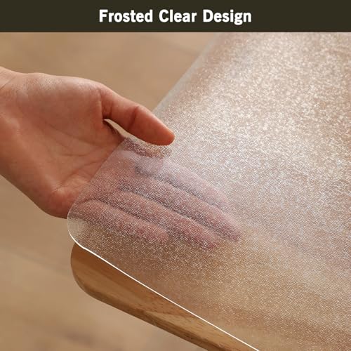 3x3ft Clear PVC Floor Mat, 2mm Thick Waterproof Protective Mat for Hard Floors, Under Refrigerator, Pet Bowls, or Appliances – Cuttable, Easy to Clean - size: 3' x 3' (Rectangular)