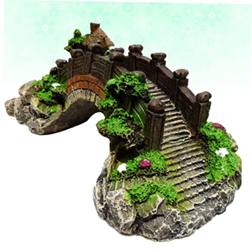NOLITOY Aquarium Bridge Pavilion Decor Middle Resin Craft Ornament for Fish Tank Elegant Underwater Landscape Adornment Safe for Fresh Environments Easy to Clean Fish Tank Accessory