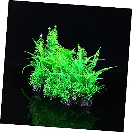 Toddmomy 3pcs Artificial Water Grass Aquatic Plant Ornament Base for Fish Tank Aquarium Decoration Lifelike Plastic Aquatic Landscape for Freshwater and Tanks