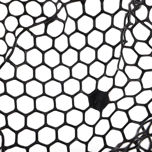 MAGICLULU Silicone Mesh Fishing Net Replacement Bag Handle-Free Foldable Fishing Netting for Big Fish Catching Lightweight Black Fish Landing Net Accessory