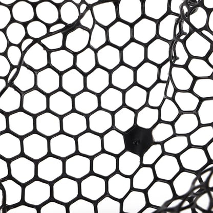 MAGICLULU Silicone Mesh Fishing Net Replacement Bag Handle-Free Foldable Fishing Netting for Big Fish Catching Lightweight Black Fish Landing Net Accessory