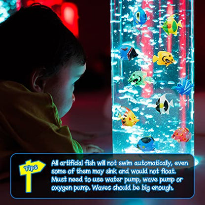 Weewooday 20 Pcs Artificial Moving Fishes Plastic Floating Lifelike Fish Tank Ornament Aquarium Decorations (Random Fish) - style: Random Fish