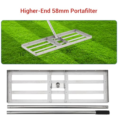 36 Inch Heavy-Duty Hand-Pushed Land Leveler with Stainless Steel Plate, Lawn Leveling Rake & Soil Tool for Leveling Garden/Yard Ground, Sand & Topdressing, Durable Leveling Equipment