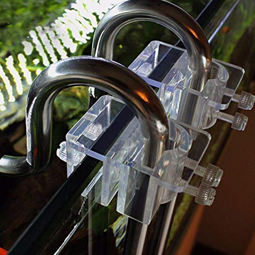POPETPOP Aquarium Tube Holder,Pack of 4 PCS Acrylic Tube Holder-Aquarium Water Clip Water Tube Clamp Fixed Clip Fish Tank Holder Clamp
