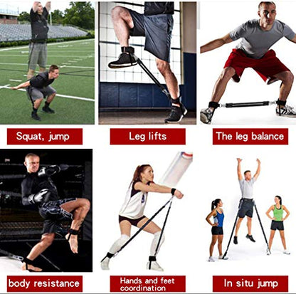 Speed and Agility Resistance Bands Trainer for Vertical Jump Squat Boxing MMA Taekwondo Karate Bounce Softball Basketball Volleyball Football Training - color: Orange