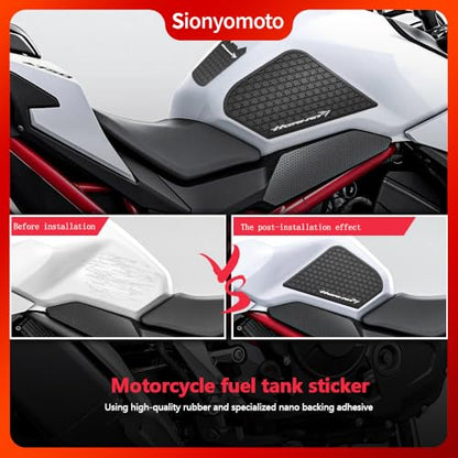 Fuel Gas Tank Pad Protector Stickers Decal Set Compatible with CB750 2023-2024 - Anti-Slip Protective Kit, Black, PVC Rubber Material, 3-Piece