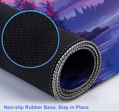 Sunset Mountain Landscape Extended Mouse Pad Game Office Sewing Table Mat | The Surface Of The Mouse Pad Is Designed With Fiber Woven Material, And The Base Is Made Of Natural Anti Slip Rubber. - color: Mountain Scenery