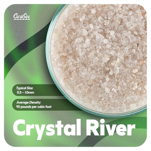 Carib Sea Super Naturals Aquarium Sand - 20 lb - Crystal River - Natural Substrate for Freshwater Aquariums, Ideal for Aquascaping & Promoting Healthy Aquatic Habitat