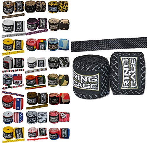 Ring to Cage Handwraps Mexican Style Stretchable- Patterned 180" Long - 23 Color Patterns - color: Metal Sheet