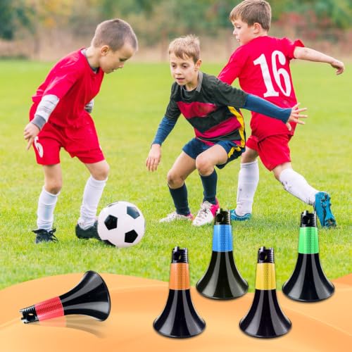 Obstacle Cones for Basketball Football and Sports Training, 10pcs Cones and 10pcs Poles with Carry Bag, Basketball Cones and Soccer Agility Poles for Soccer Basketball Speed Training