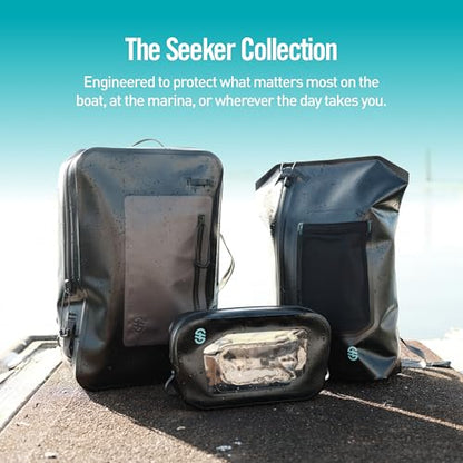 Seeker Collection Dry Day Bag Waterproof Dry Day Bag IP67 16L Marine Tote with Sealed Zipper Electronics Pocket Carry Handles for Boating Travel