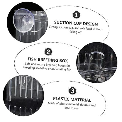 ORFOFE Separation Container 2pcs Fish Tank Nursery Box Guppy Breeding Box Fry Hatchery Incubator Practical Design
