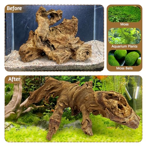 Large Natural Aquarium Driftwood Reptiles Branches Terrarium Ornament Sinkable Wood Decor Trunk Fish Tank Log Habitat Decoration (11"-17")