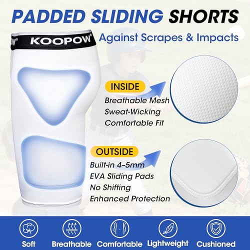 Youth Boys Padded Compression Sliding Shorts Pants With Soft Cup & Pocket - color: White-0933kw, size: X-Small