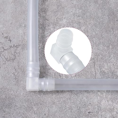 GSHLLO 12 Pcs 3/8 Inch Plastic Hose Barbs 90 Degree Hose Barb Elbow L Tube Connector 2 Way Equal Adapter Barbed Joint Adapter Right Angle Tube Fitting for Boat Aquarium