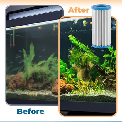 ANTOBLE 2 Pack PA0140 Micron Cartridges Replacement Parts Compatible with Magnum Canister Filters and Polishing Internal Canister Filters, Fish Tank Aquarium Water Polisher