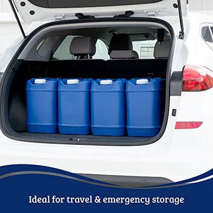 5-Gallon Stackable Water Storage Containers, Emergency Water Storage for Camping and Disaster Preparedness, 40 Gallons - style: 40 Gallon Kit (8 Containers)