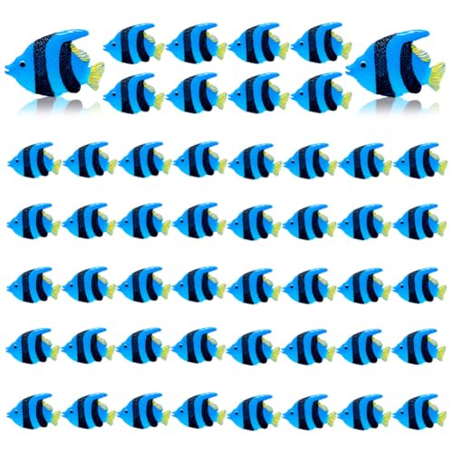 50PCS Mini Ocean Animals Figurines Ornaments Resin Sea Animal Tiny Resin Figurines for Fish Tank Decorations Birthday Party Favor Garden Accessories Gift (Fish A) - color: Fish a