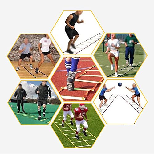 Agility Ladder Adjustable Double Row Agility Ladder,Speed Training Equipment,Football Flexibility Training Jumping,for Outdoor Athletic Footwork, Sports Drills(Size:6M) - size: 6M