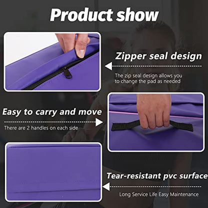 BestMassage Gymnastics Mat Incline Mat Tumbling Mat Folding Gymnastic Tumbling Mat Indoor/Outdoor Exercise Mat Home Gym Yoga Mat with Handle - color: Pink