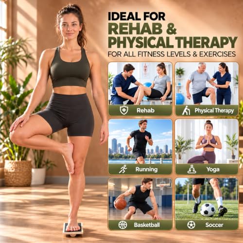 Ankle Balance Board, Axis Board Foot & Ankle Strengthener for Rehab Physical Therapy | Single Leg Balance Trainer, 2 Training Levels for Plantar Fasciitis, Achilles Pain, Sprained Ankle