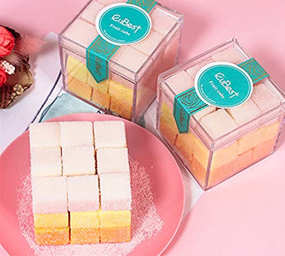Acrylic Box Clear Boxes with Lid Graduation Candy Box Plastic Square Cube Wedding Present Birthday Party Decoration - size: 3.4 x 3.4 x 3.4 Inch
