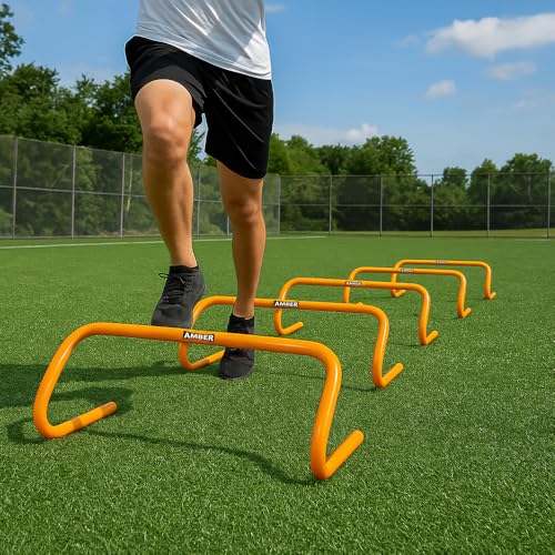Multi-Sport Speed Training Hurdles Set of 6 Mini Hurdles for Agility & Coordination, Lightweight PVC Construction, Ideal for Football, Soccer, Baseball, Hockey, Track, Tennis, Lacrosse, 6 inch