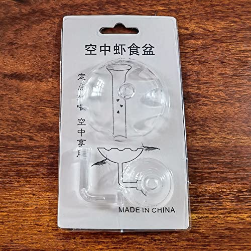 Bilindasly Acrylic Shrimp Feeding Dish Floral Shrimp Bowl Aquarium Transparent Feeder Container with Suction Cup for Aquarium Fish Tank