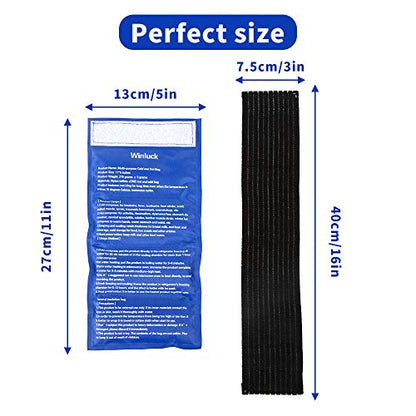 Reusable Gel Ice Pack 2 Piece Set Soft Cold Hot Compress Wraps with Straps - style: 11.93x6.14（2 Pack）