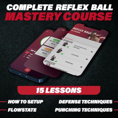 Champs MMA Boxing Reflex Ball Training Bundle with Punch Counter App – Advanced Reflex Ball + 2-Headband Set with Weighted Balls & Spare Strings | Speed, Agility & Hand-Eye Coordination Training