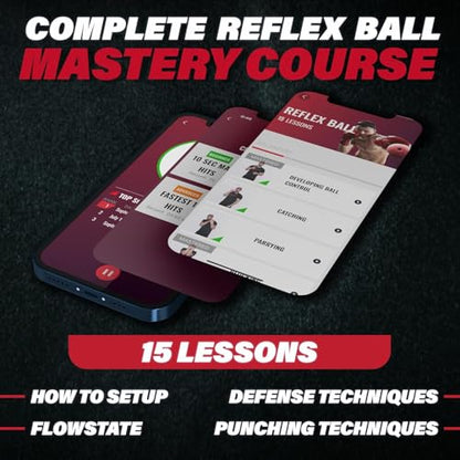 Champs MMA Boxing Reflex Ball Training Bundle with Punch Counter App – Advanced Reflex Ball + 2-Headband Set with Weighted Balls & Spare Strings | Speed, Agility & Hand-Eye Coordination Training