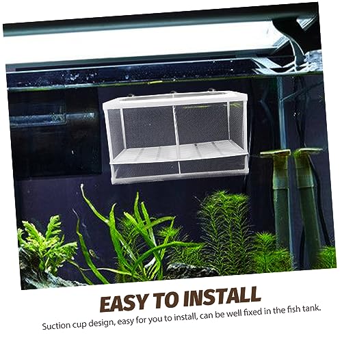 balacoo Aquarium Accessories 2Pcs Fish Breeding Box Fish Box Aquarium Hatchery Incubator Divider Box with Suction Cups for Shrimp Clownfish Guppy White