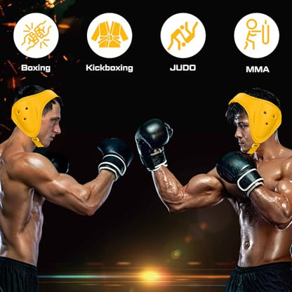 Jerify 2 Pcs Wrestling Headgear for Kid Youth, Yellow - color: Yellow