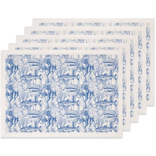 SUPERDANT 5PCS Tropical Fish Underglaze Paper Transfer Ocean Animal Transfer Papers for Clay Ceramic Porcelain Under Glaze Transfers for Pottery Enamel Decals Blue Decal Handcrafted Gifts - style: Tropical Fish