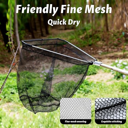 Fishing Net with Handle Fish Net,Extendable Fishing Gear Aquarium Fish Net for Fish Tank