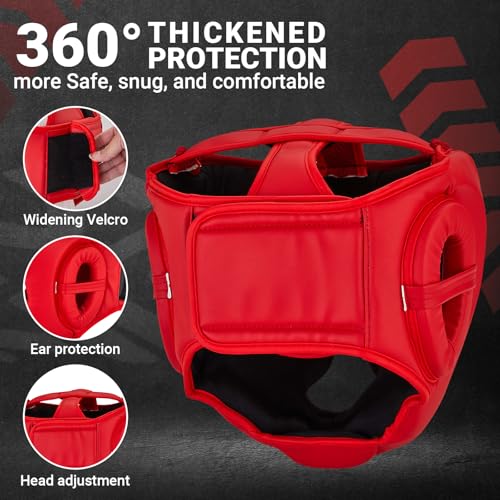 Boxing Headgear - color: Red, size: Large