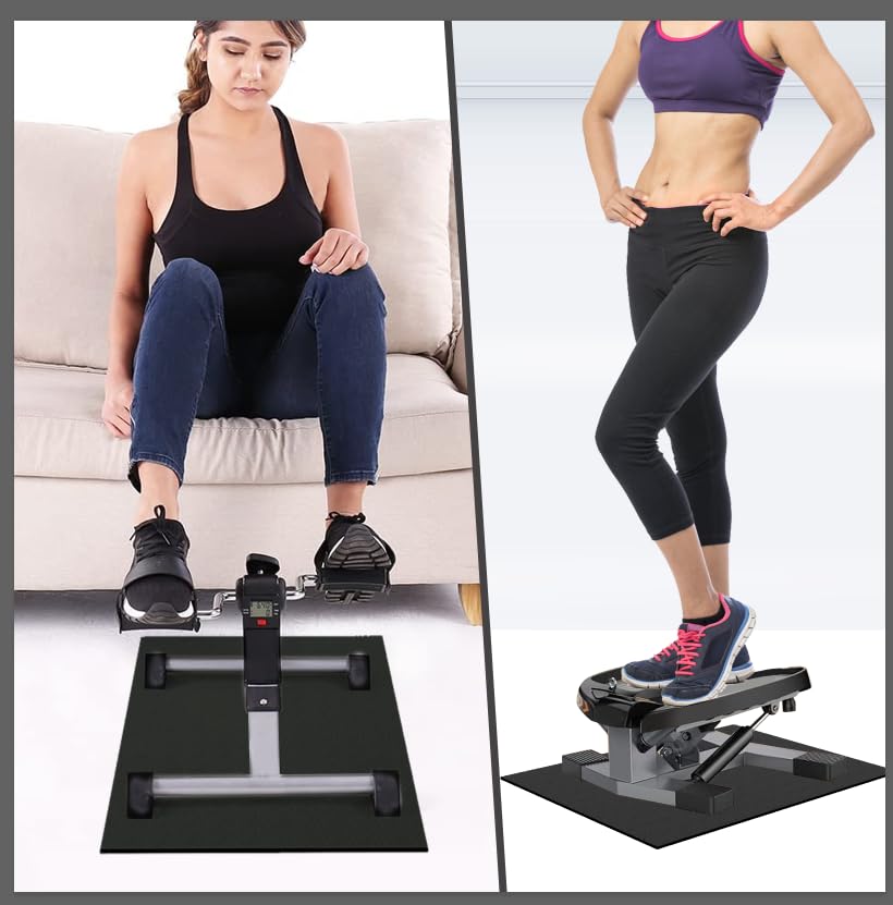 Non-Slip Mat for Under Desk Elliptical and Portable Floor Bike, Elliptical Mats for Seniors Home Sports Mats and Mini Elliptical Exercise Bikes, Ellipse Machine Mat