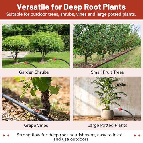 300 PCS 4 GPH Pressure Compensating Drip Irrigation Spot Dripper, Max Flow Drip Irrigation Emitters Heads for Dry Soil Thirsty Plants, Irrigation Drippers Parts for Arid Area Outdoor Irrigation - size: 4 GPH 300PCS