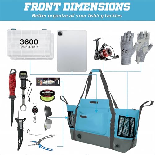Insulated Fish Cooler Kill Bag with Flat Bottom-26x18 31x14 40x16 50x18 60x20 70x25 Inches Waterproof Fishing tackle Kill Cooler Bag - color: Blue-40x16x10